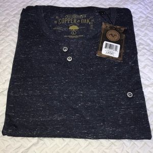 COPPER & OAK Marbled Knit Henley Tee